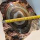 Vintage brutalist ashtray / catch-all in veined onyx and quartz – 1970s