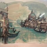 Lithographie de Pradel figurant une vue de Venise