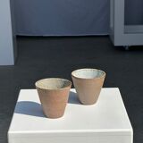 Set of 2 cups Indonesian ceramic (matte brown)