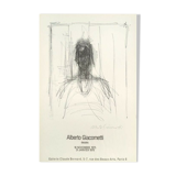 Alberto Giacometti 1975 Vintage Offset Lithograph of a drawing