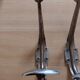 4 metal wall hooks 50s