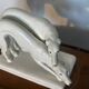 Pair of Borzoi - White Greyhounds - Art Deco ceramic