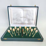 12 gilt metal teaspoons