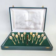 12 gilt metal teaspoons