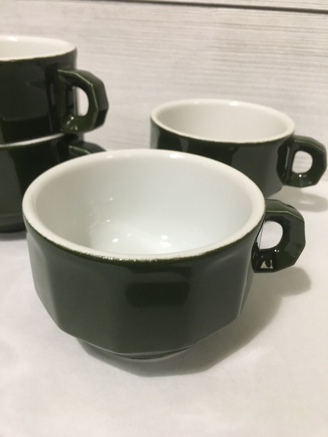 Green coffee cups