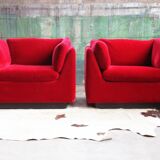 Post-modern red chaise longue by Metropolitan of San Francisco