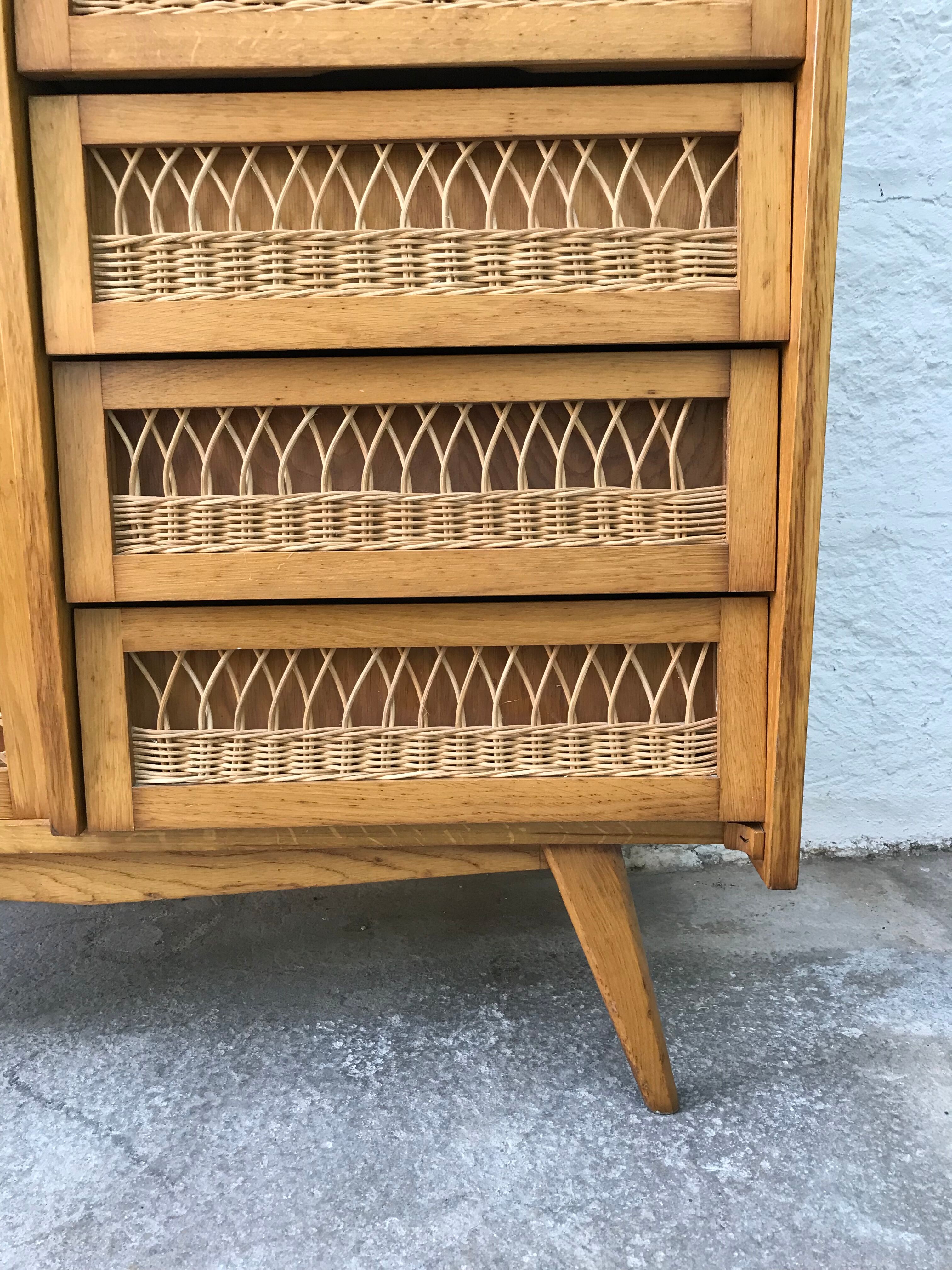 Rattan chest of drawers