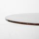 Vintage round table in wood and glass with metal base, 1970s modernist