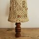 Lampe macramé vintage pied bois