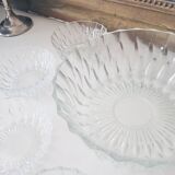 Glass dessert service bowl and cups