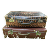 Set of two old suitcases for decoration