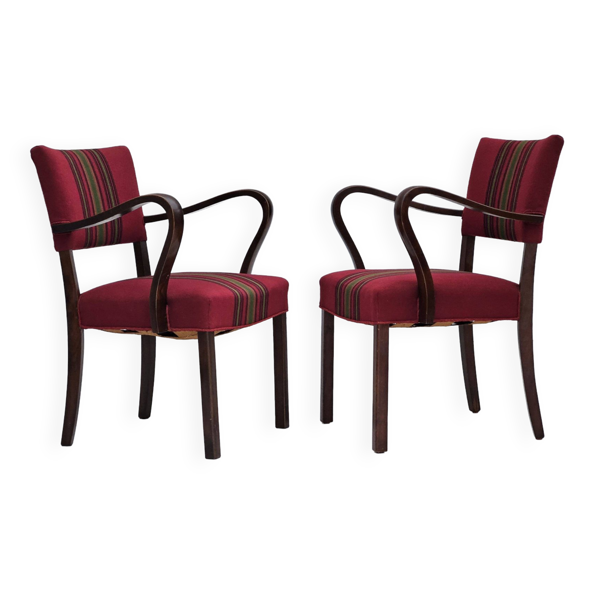 1950s, pair of Danish armchairs