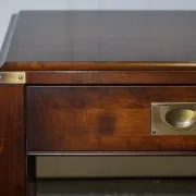 Table de Chevet Vintage Military Campaign en Acajou et Laiton