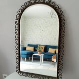 Old beveled wrought iron mirror late nineteenth century