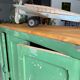 Meuble de métier en bois vintage