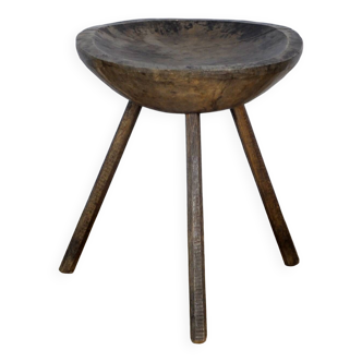 Tabouret à lait en chêne, années 1900