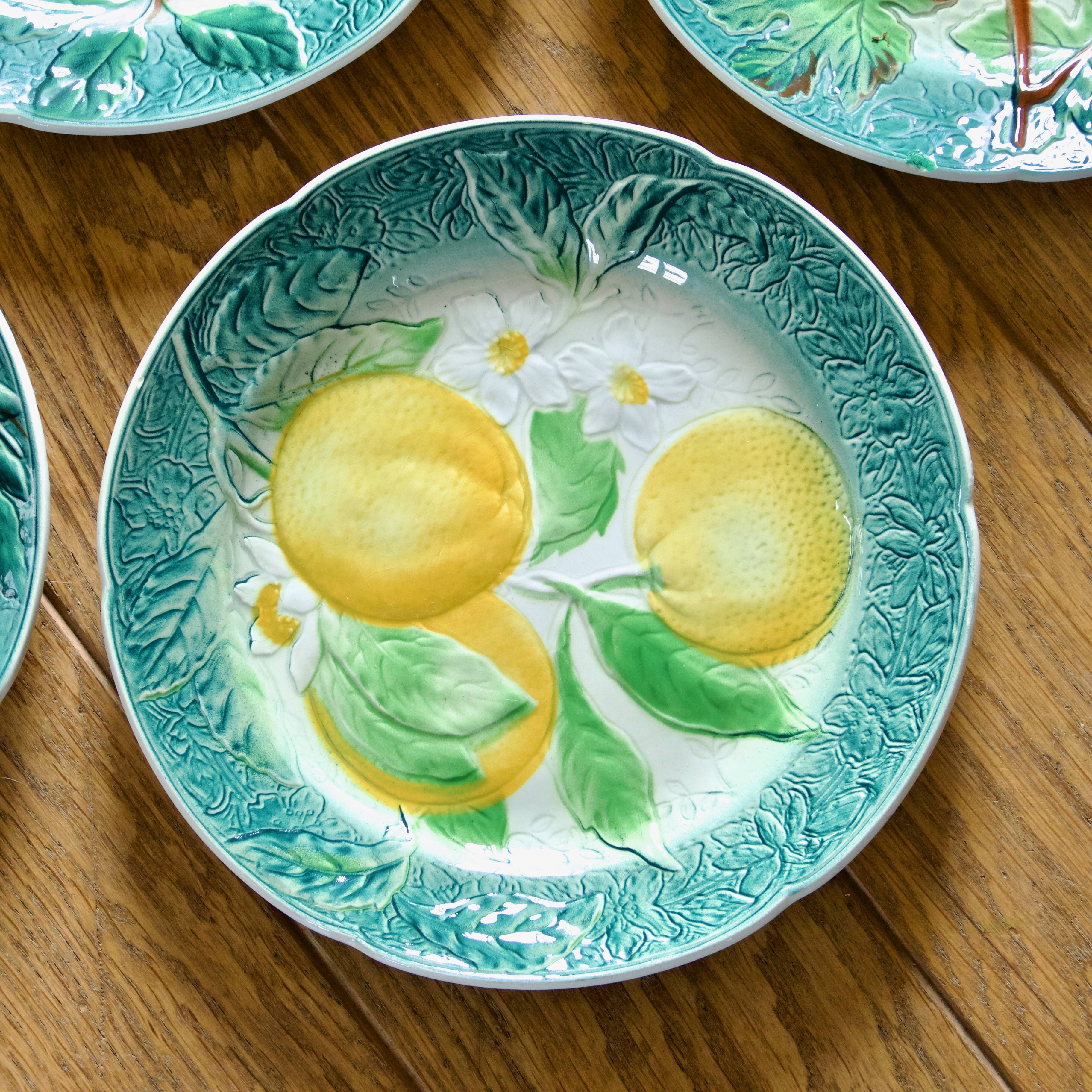 1922 KG Lunéville Badonviller barbotine fruit plates