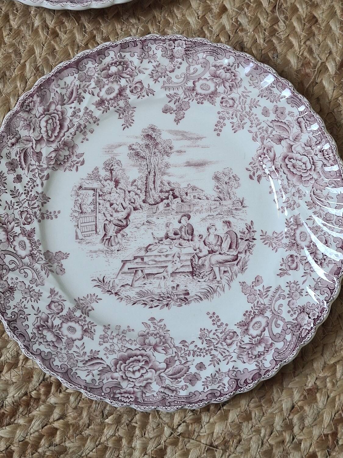 Assiettes Lunéville roses