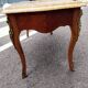 Old coffee table marquetry style louis xv marble top