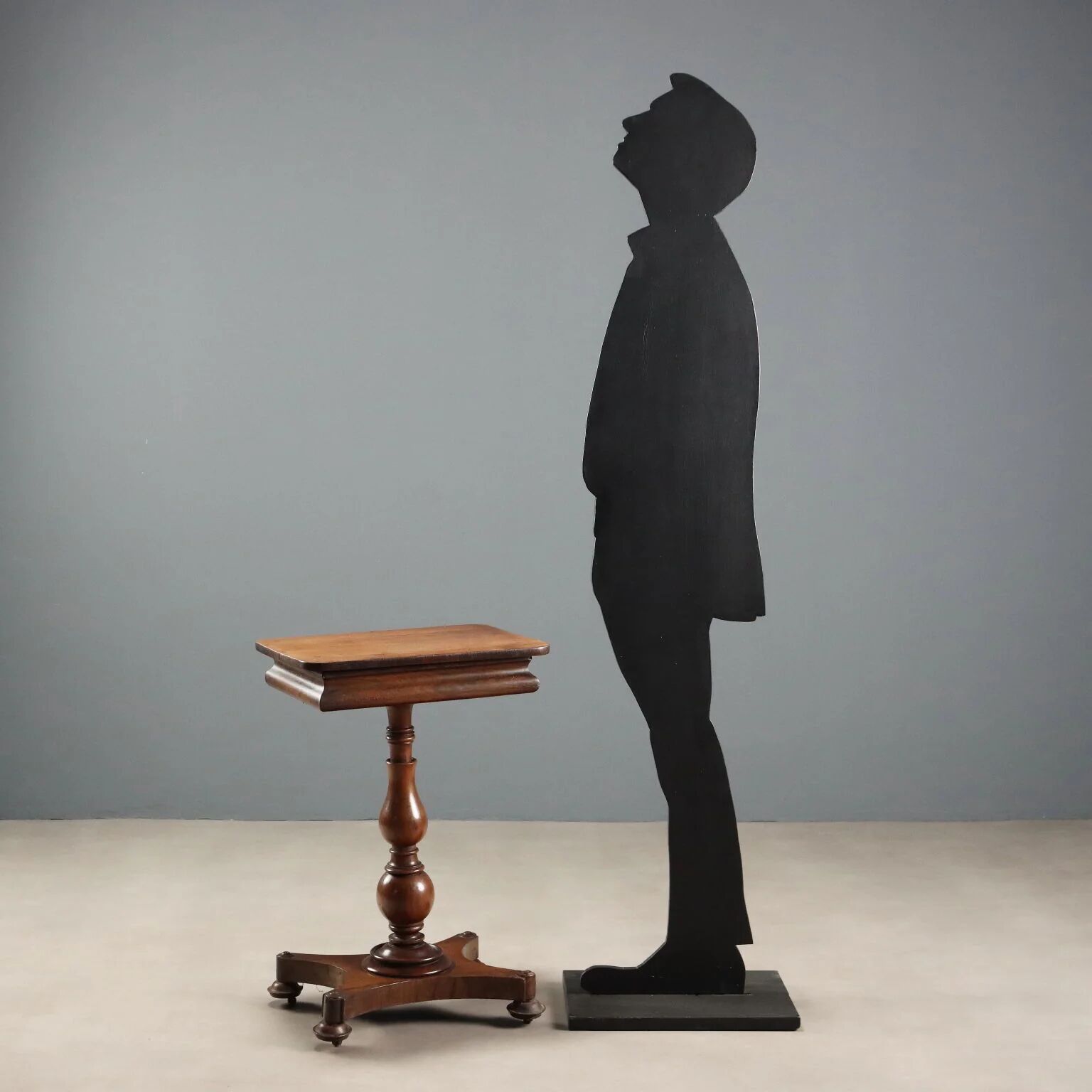 Small antique wooden table with drawer, Italy, 19th century.