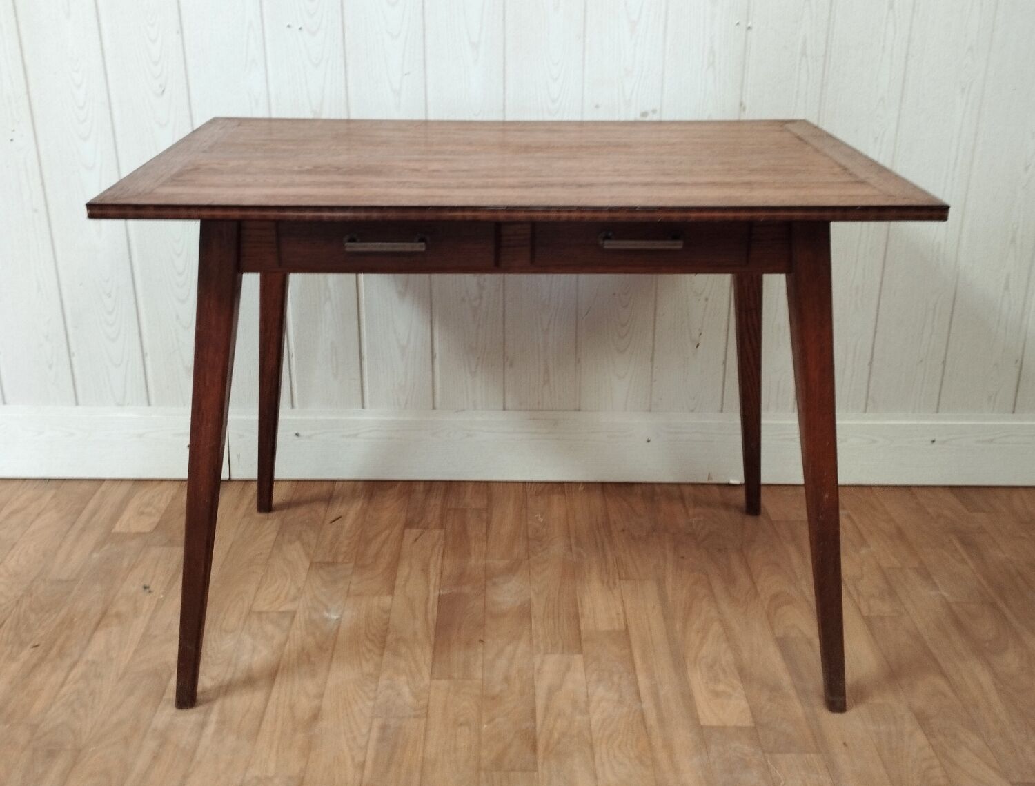 Vintage desk feet compass solid oak