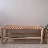 Moroccan leather bench
