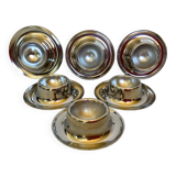 Six metal egg cups