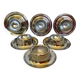 Six metal egg cups