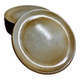 7 assiettes à dessert vintage en grès