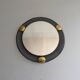 Round wall mirror in brass and black wire, 1960s, Germany