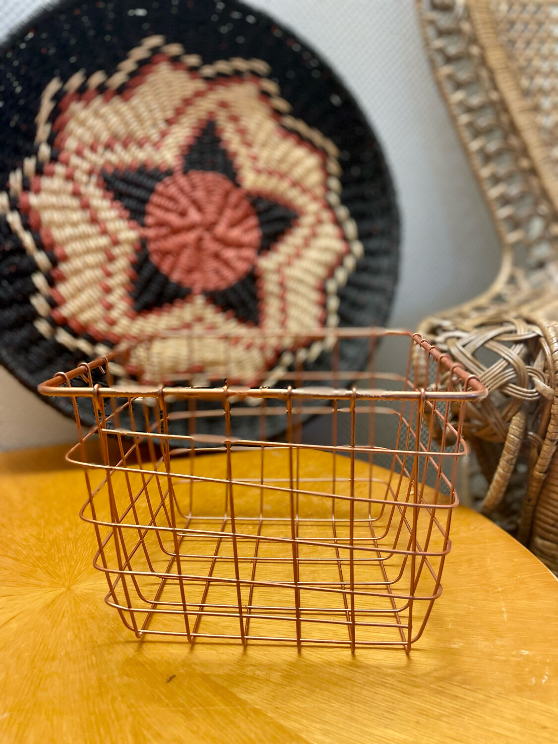 Metal storage basket