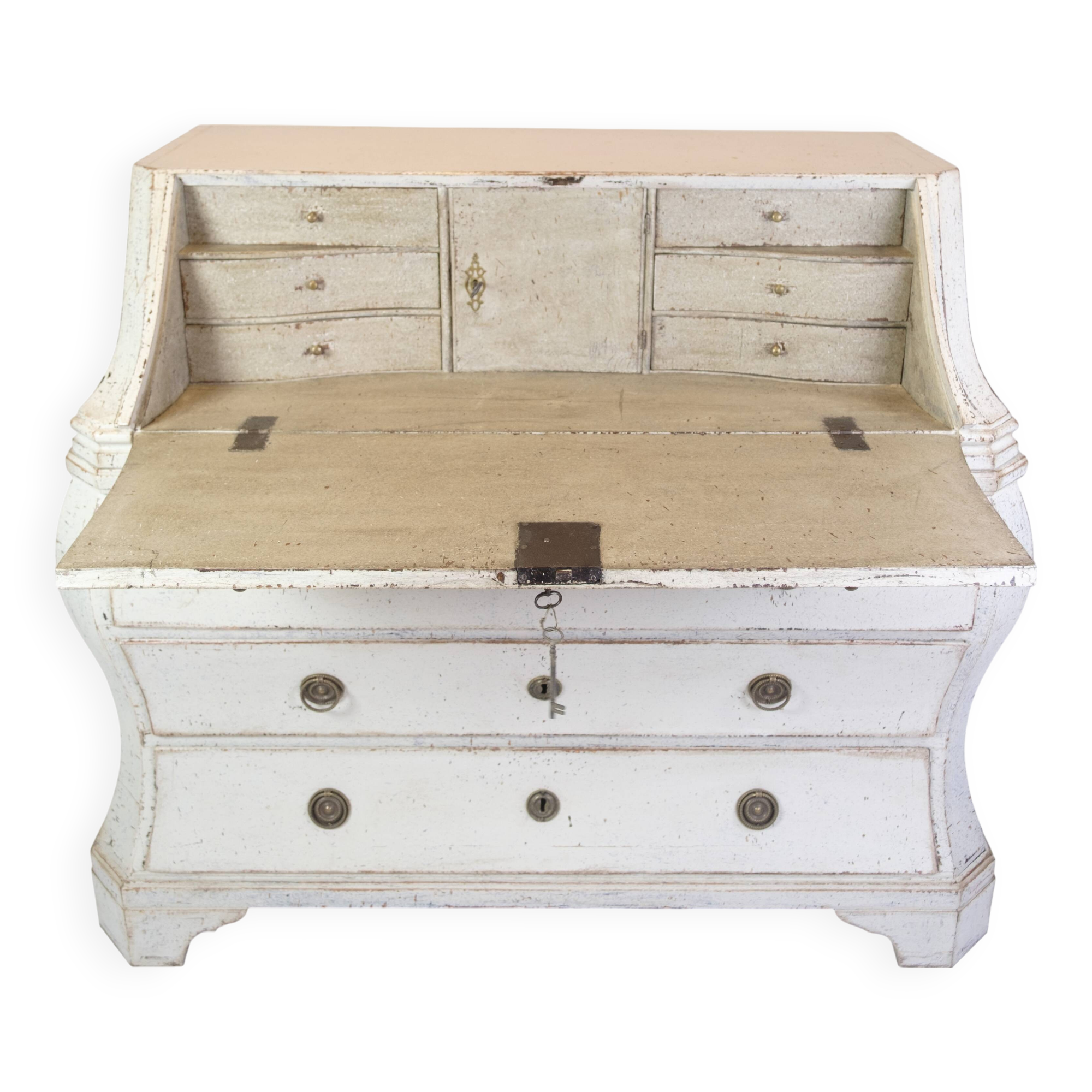 Gustavian Grey Painted Chatol From 1790s