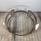 Round Scandinavian teak coffee table, 1970