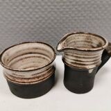Ceramic set consisting of a sugar bowl and a milk jug from Finns keramik Denmark.