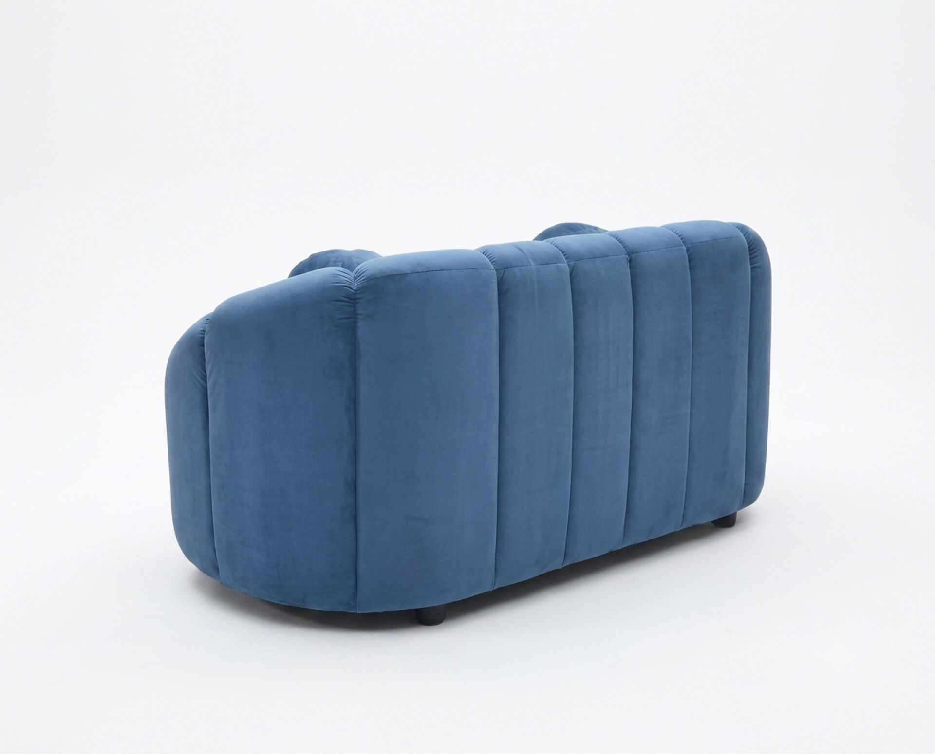 Two-seater sofa Sidonie in duck blue velvet Organic design