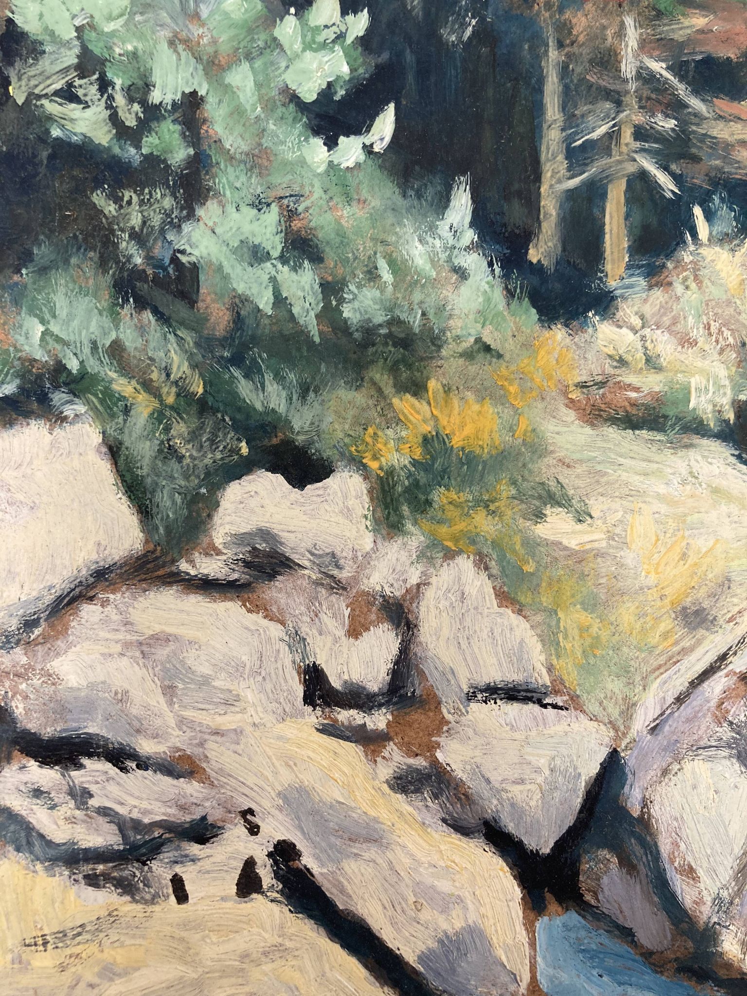 Oil on vintage panel signed