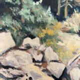 Oil on vintage panel signed