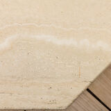 Italian Octagonal travertine table, 1980s.