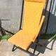 Napoleon III folding chair armchair black wood & vintage yellow fabric