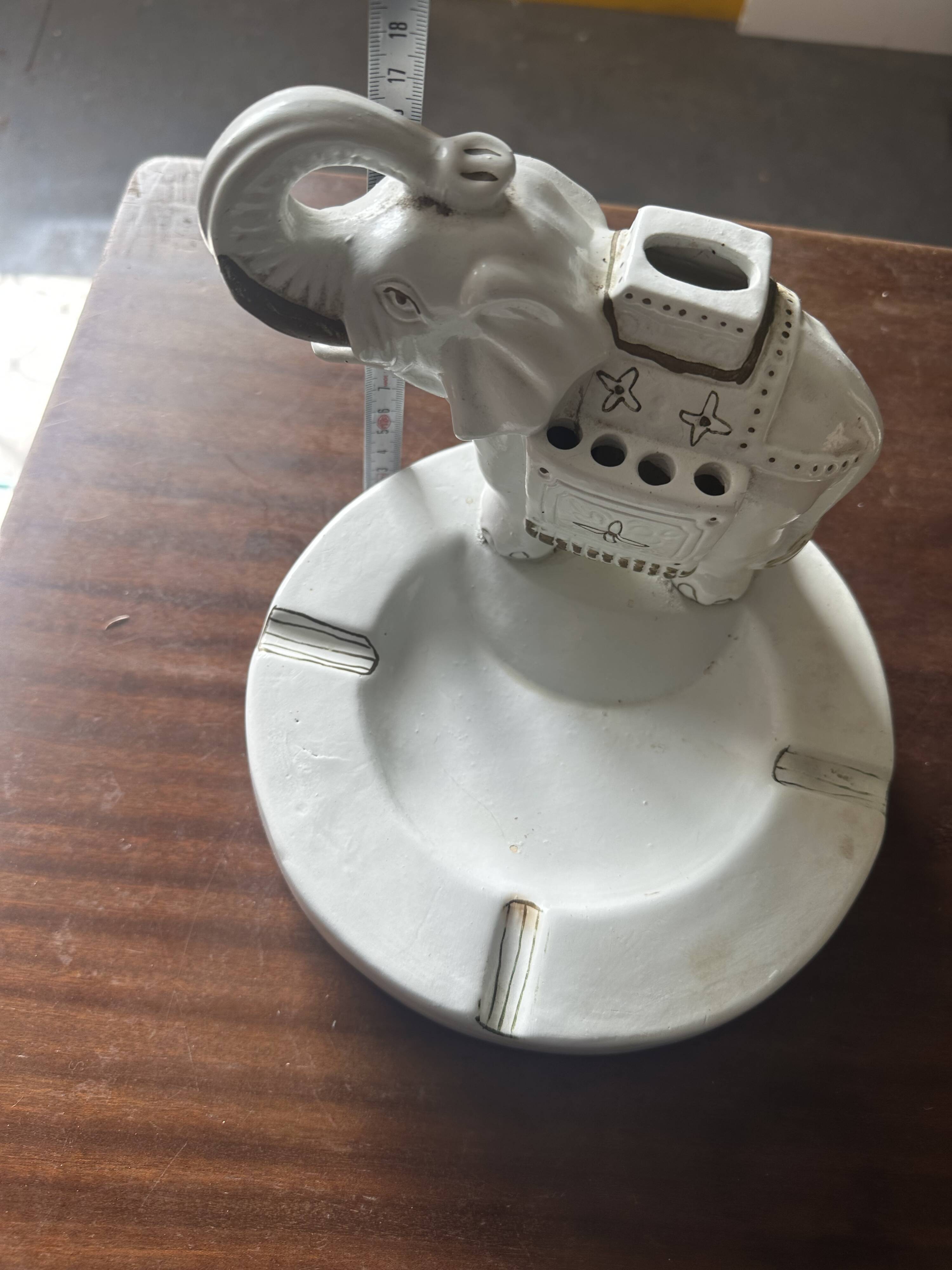 Vintage Ceramic Elephant - Ashtray and Incense Diffuser