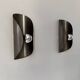Pair of vintage wall sconces, bent steel, France, 1970