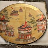 Plat japonais en brocard or