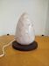 Vintage marbled glass egg lamp – wooden base – 1970s