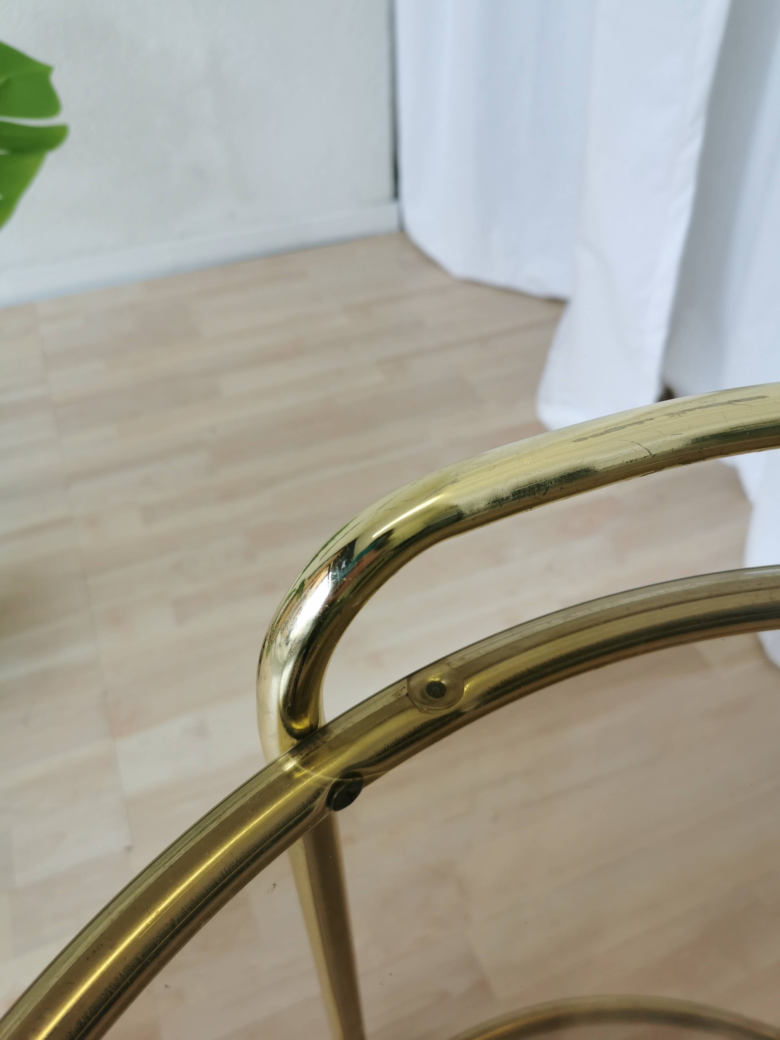 Vintage Smoked Glass Serving Trolley: 1970s Mid-Century Modern Bar Cart