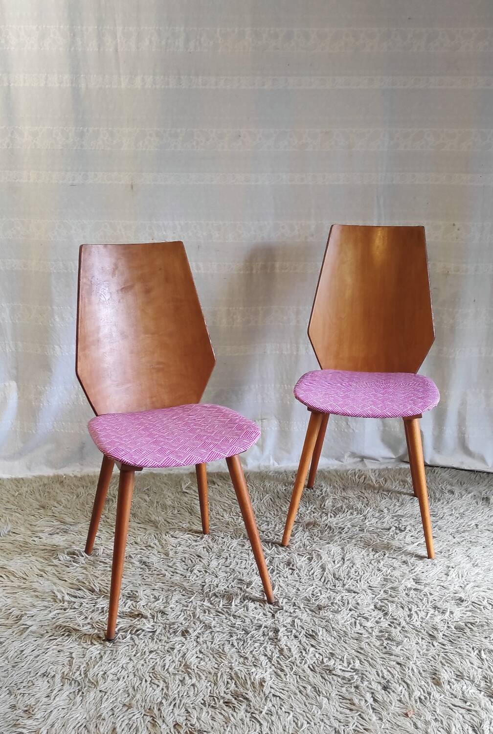Duo of wooden chairs by Baumann - 60s/70s