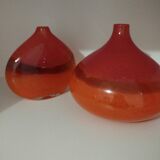 Pair or 2 glass paste vases from the 80s vintage.