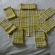 Vintage Vin de Rochers Yellow White Check Woven Cotton Napkins
