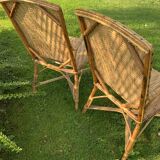 Pair of old wicker rattan chairs