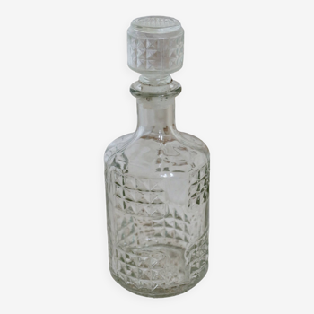 Carafe à whisky en verre vintage années 1950