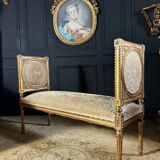 Important Napoleon III Period Bench in Gilded and Carved Wood in Louis XVI Style - 19th Century